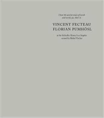 Couverture du livre « I hear the ancient music of words and words, yes, that's it » de Vincent Fecteau aux éditions Walther Konig