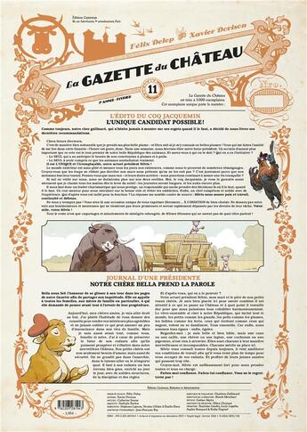 Couverture du livre « Le Château des animaux : La Gazette du château (Tome 11) » de Xavier Dorison et Felix Delep aux éditions Casterman