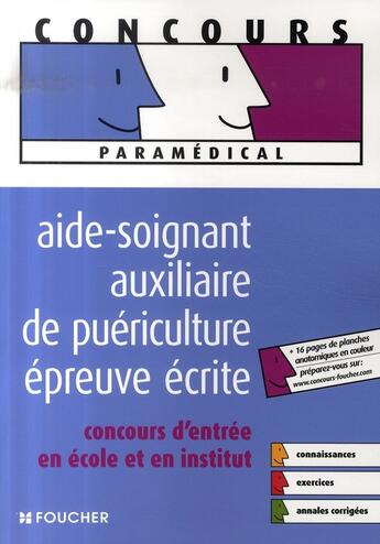 Couverture du livre « Aide-soignant, auxiliaire de puériculture ; épreuve écrite de culture générale » de Valerie Beal aux éditions Foucher