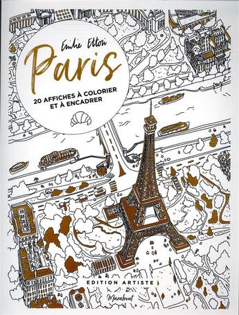 Couverture du livre « Paris ; 20 affiches à colorier et à encadrer » de Emilie Ettori aux éditions Marabout