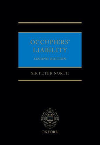 Couverture du livre « Occupiers' Liability » de North Peter aux éditions Oup Oxford