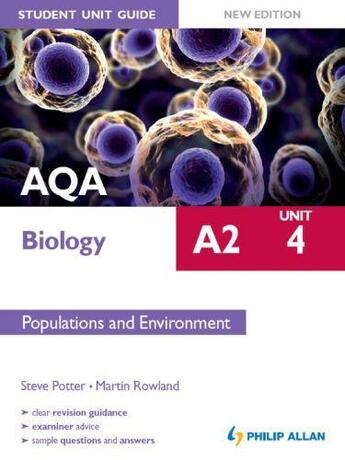 Couverture du livre « AQA A2 Biology Student Unit Guide New Edition: Unit 4 Populations and » de Rowland Martin aux éditions Hodder Education Digital