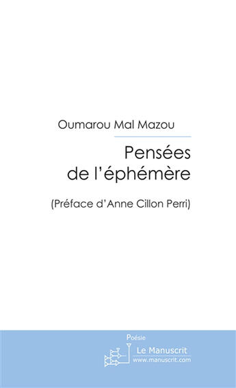 Couverture du livre « Pensées de l'éphémère » de Mal Mazou-O aux éditions Le Manuscrit