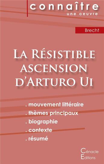 Couverture du livre « La resistible ascension d'Arturo Ui, de Bertold Brecht » de  aux éditions Editions Du Cenacle