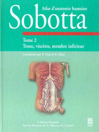 Couverture du livre « Sobotta ; atlas d'anatomie humaine t.2 ; tronc visceres membre inferieur ; 4e edition 2000 » de R Putz et R Pabst aux éditions Eminter