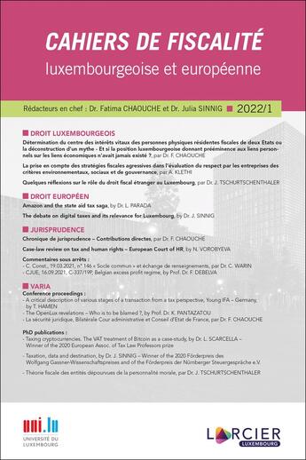 Couverture du livre « Cahiers de fiscalité pratique t.2022/1 ; luxembourgeoise et européenne » de  aux éditions Larcier