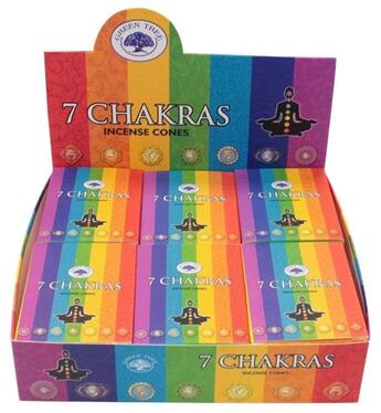 Couverture du livre « Encens green tree 7 chakras cones - 15 grs » de  aux éditions Dg-exodif