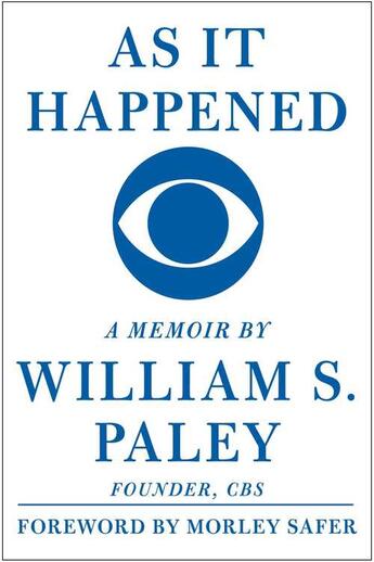 Couverture du livre « As It Happened » de Paley William S aux éditions Simon & Schuster