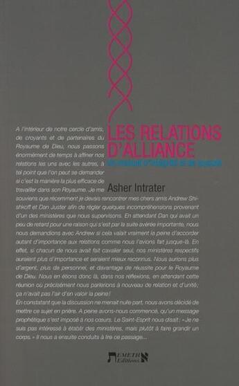 Couverture du livre « Les relations d'alliance : Un manuel d'intégrité et de loyauté » de Intrater Asher aux éditions Emeth