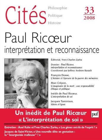 Couverture du livre « Paul Ricoeur » de  aux éditions Puf