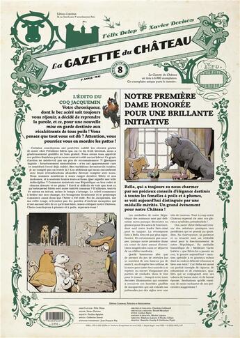 Couverture du livre « Le château des animaux ; la gazette du château n.8 » de Xavier Dorison et Felix Delep aux éditions Casterman