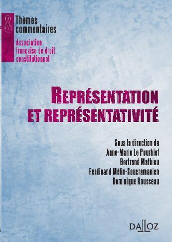 Couverture du livre « Représentation et représentativité » de Le Pourhiet A-M. aux éditions Dalloz