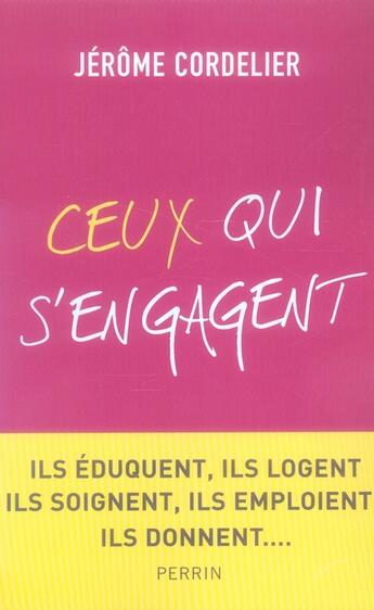 Couverture du livre « Ceux qui s'engagent » de Jerome Cordelier aux éditions Perrin