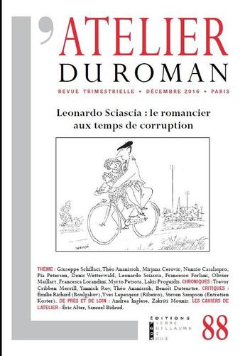 Couverture du livre « Revue atelier du roman - vol88 - le romancier aux temps de corruption » de  aux éditions Buchet Chastel