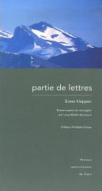 Couverture du livre « Partie de lettres » de Grete Kleppen aux éditions Pu De Caen