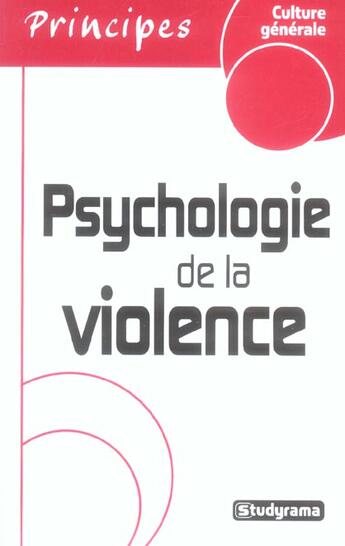 Couverture du livre « Psychologie de la violence » de  aux éditions Studyrama