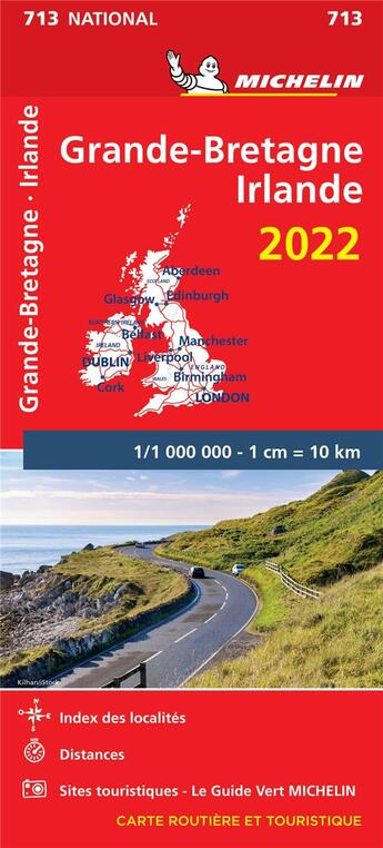 Couverture du livre « Cn 713 gde bretagne/irlande 22 » de Collectif Michelin aux éditions Michelin