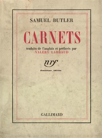 Couverture du livre « Carnets » de Samuel Butler aux éditions Gallimard