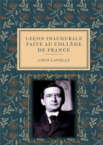 Couverture du livre « Leçon inaugurale faite au Collège de France le 2 décembre 1941 » de Louis Lavelle aux éditions Books On Demand