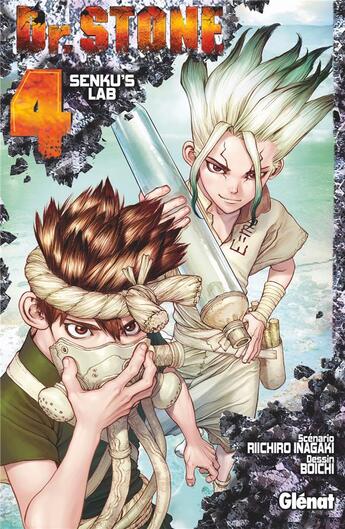 Couverture du livre « Dr. Stone Tome 4 : Senku's lab » de Riichiro Inagaki et Boichi aux éditions Glenat