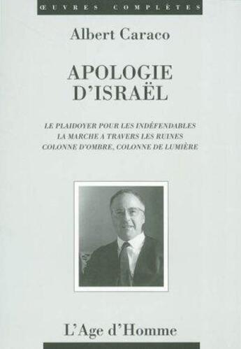 Couverture du livre « Le mystere d'israel » de Albert Caraco aux éditions L'age D'homme