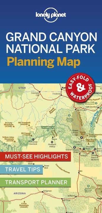 Couverture du livre « Grand canyon national park planning map - 1ed -anglais- » de  aux éditions Lonely Planet France