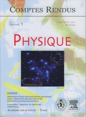 Couverture du livre « Comptes rendus academie des sciences physique tome 8 fasc 1 janvfev 2007 observation of black holes » de Rouan aux éditions Lavoisier Diff