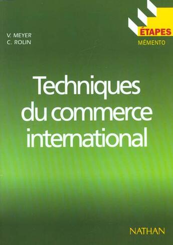 Couverture du livre « Techniques Du Commerce International » de Meyer aux éditions Nathan