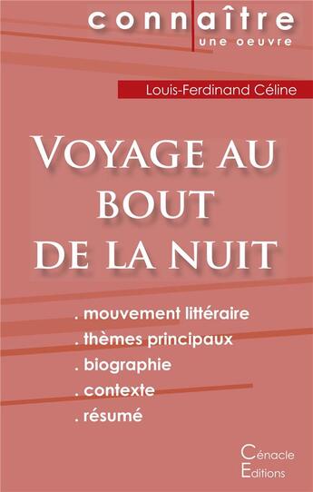 Couverture du livre « Voyage au bout de la nuit, de Louis-Ferdinand Céline » de  aux éditions Editions Du Cenacle