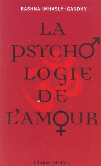 Couverture du livre « La psychologie de l'amour » de Imhasly-Gandy Rashna aux éditions Medicis