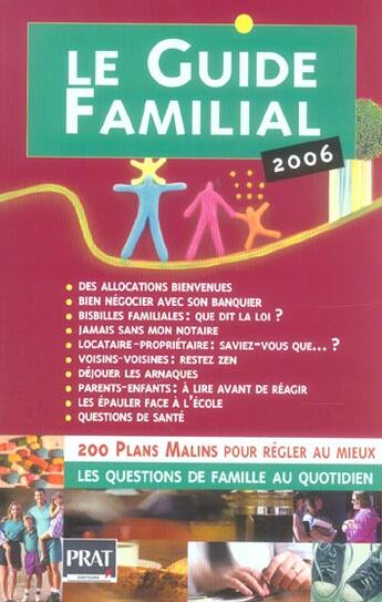 Couverture du livre « Le guide familial 2006 » de  aux éditions Prat