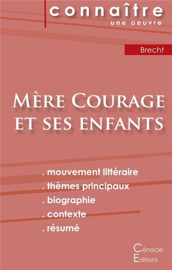 Couverture du livre « Mère courage et ses enfants, de Bertolt Brecht » de  aux éditions Editions Du Cenacle