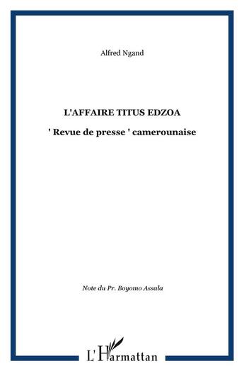 Couverture du livre « L'affaire titus edzoa - 