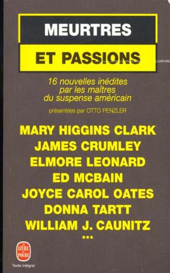 Couverture du livre « Meurtres et passions » de Mary Higgins Clark aux éditions Le Livre De Poche