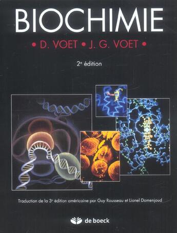 Couverture du livre « Biochimie (2e édition) (2e édition) » de D Voet et J. G. Donald aux éditions De Boeck Superieur