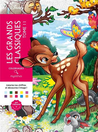 Couverture du livre « Art-thérapie ; Coloriages mystères : Les Grands classiques Tome 11 » de Jeremy Mariez et Disney aux éditions Hachette Heroes