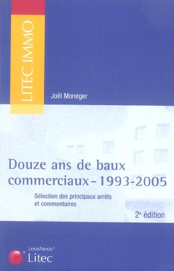 Couverture du livre « Douze ans de baux commerciaux 1993 » de  aux éditions Lexisnexis