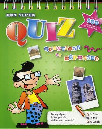 Couverture du livre « Mon super quiz vert » de  aux éditions Yoyo Books