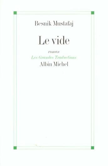 Couverture du livre « Le vide » de Mustafaj-B aux éditions Albin Michel