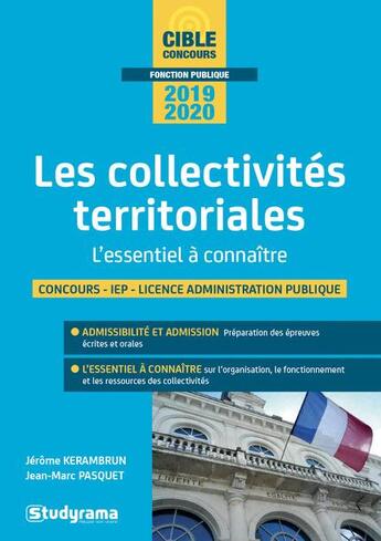 Couverture du livre « Les collectivités territoriales ; l'essentiel à connaître (édition 2019/2020) » de Jean Marc Pasquet et Jerome Kerambrun aux éditions Studyrama