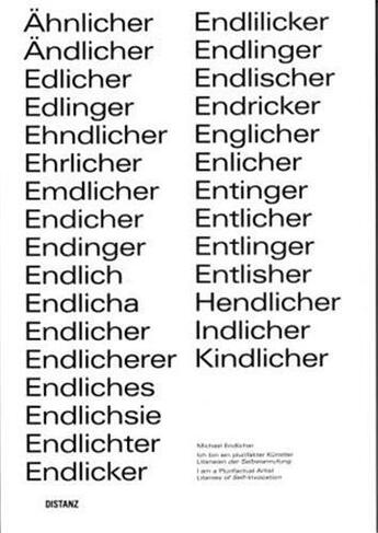 Couverture du livre « Michael endlicher » de Endlicher aux éditions Distanz