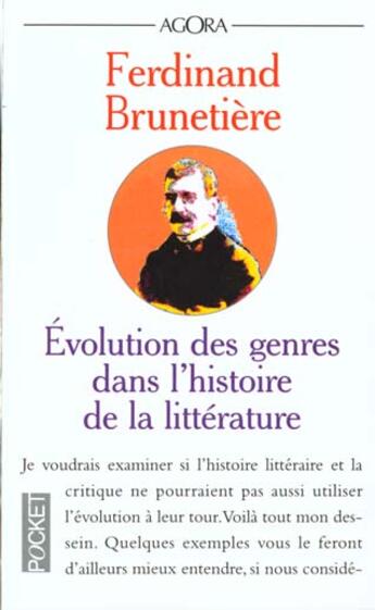 Couverture du livre « Evolution Des Genres Dans L'Histoire Litteraire » de Ferdinand Brunetiere aux éditions Pocket