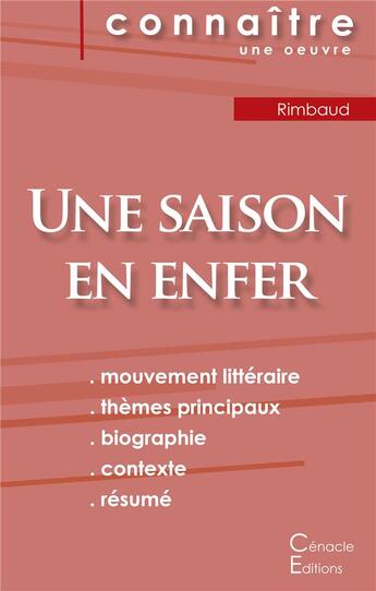 Couverture du livre « Une saison en enfer, d'Arthur Rimbaud » de  aux éditions Editions Du Cenacle