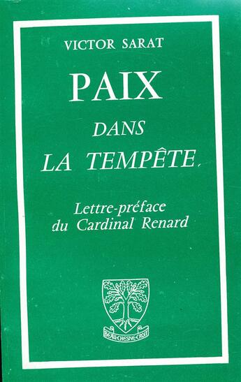 Couverture du livre « Paix dans la tempête » de Victor Sarat aux éditions Beauchesne