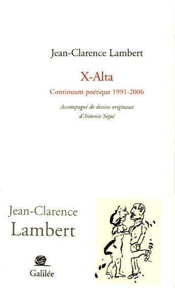 Couverture du livre « X-alta » de Lambert Jc aux éditions Galilee