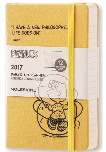 Couverture du livre « Agenda 2017 peanuts journalier poche jaune » de  aux éditions Moleskine