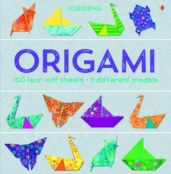 Couverture du livre « Origami ; tear-off pad » de Lucy Bowman aux éditions Usborne