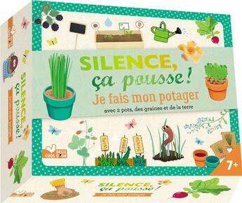 Couverture du livre « Silence ça pousse ! ; je fais mon potager ; avec 2 pots, des graines et de la terre » de  aux éditions Deux Coqs D'or