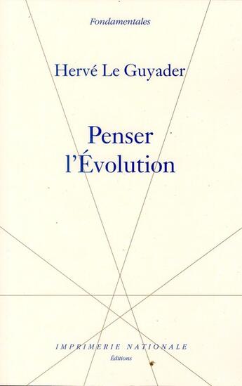 Couverture du livre « Penser l'évolution » de Herve Le Guyader aux éditions Actes Sud