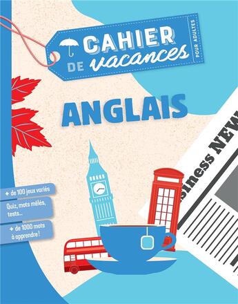 Couverture du livre « Le cahier de vacances pour adultes ; anglais (édition 2019) » de  aux éditions Marabout